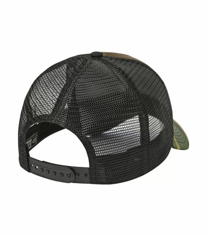 NEW ERA® NE205 CAMO BLACK SNAPBACK TRUCKER CAP – HIGH PROFILE MESH BACK HAT